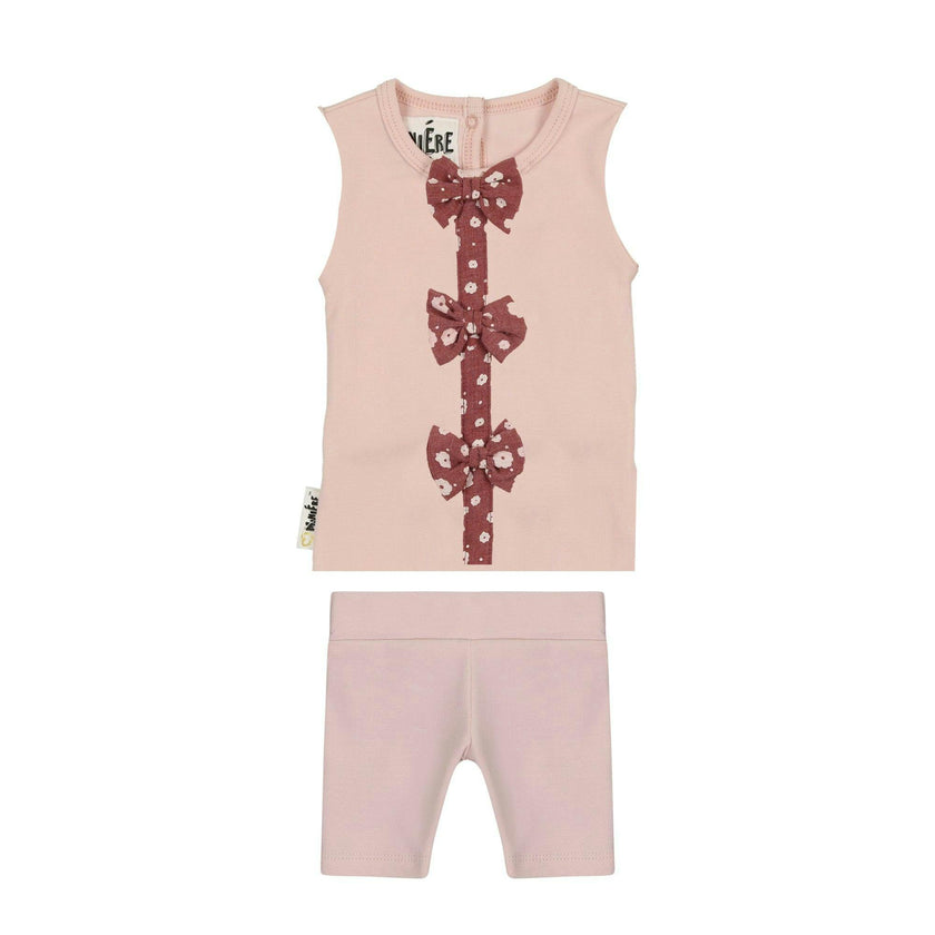 Floral Bow 2-Piece Sleeveless Top & Short Set