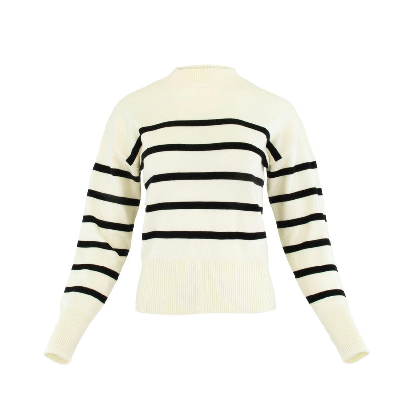 STRIPED SWEATER BLACK /IVORY