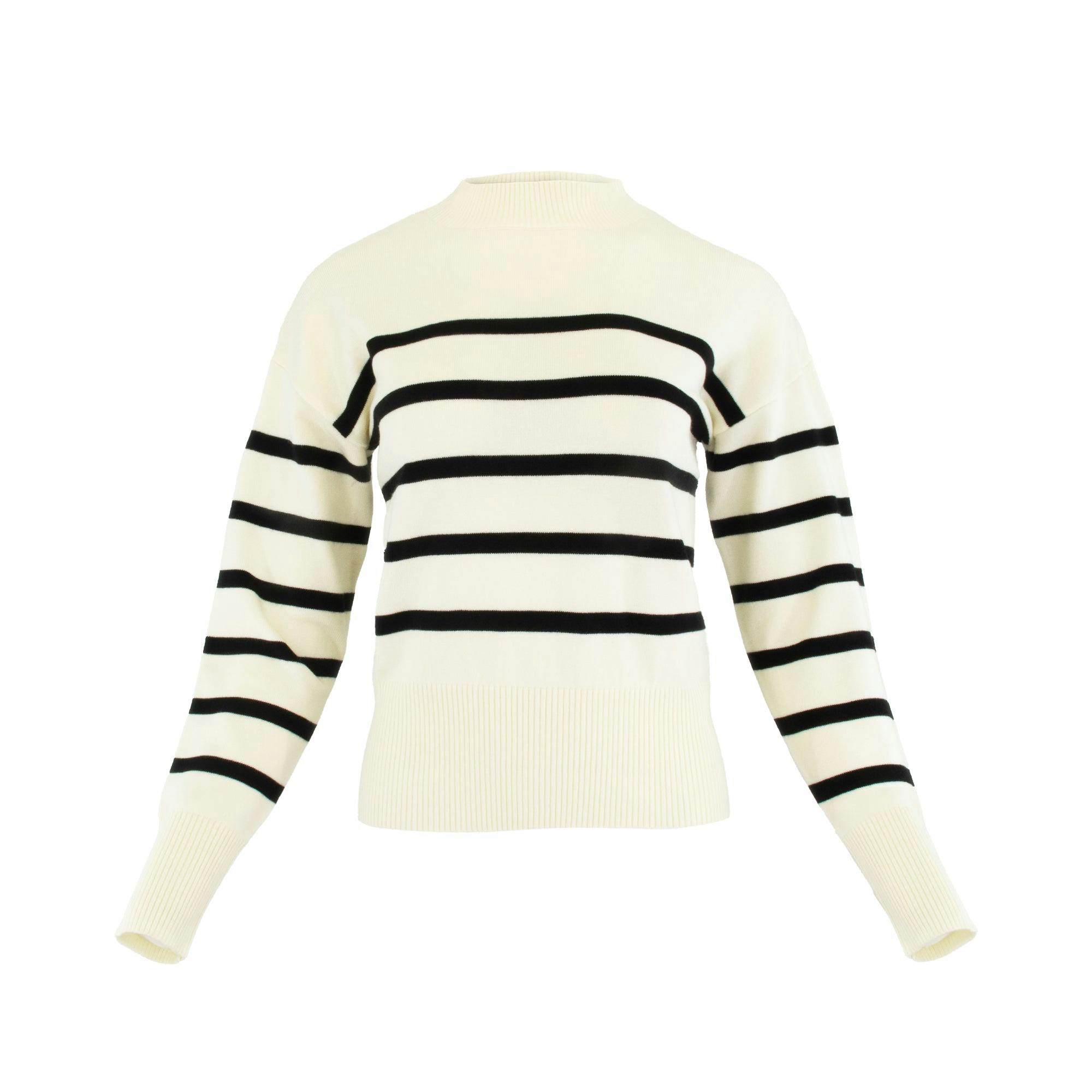 STRIPED SWEATER BLACK /IVORY