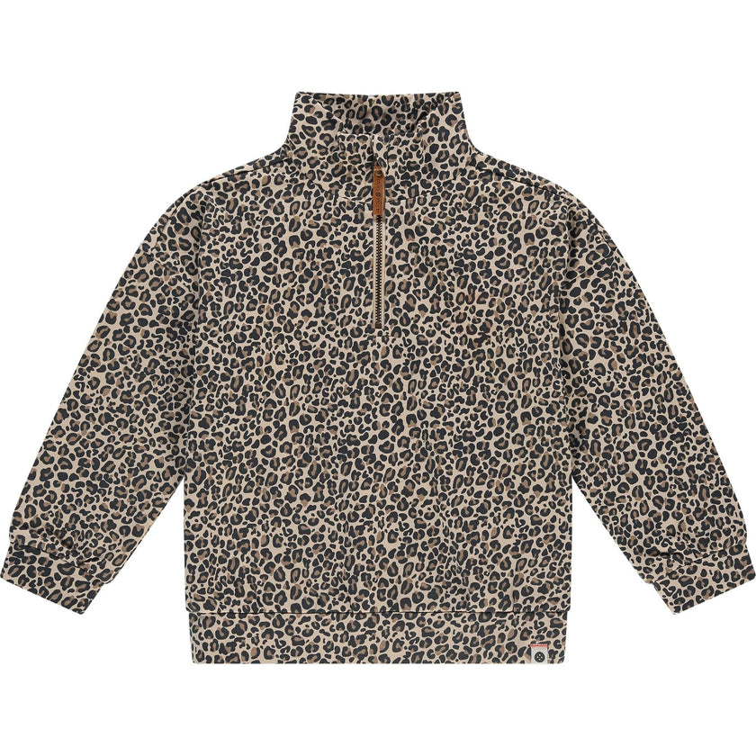 Leopard Quarter Zip Sweatshirt