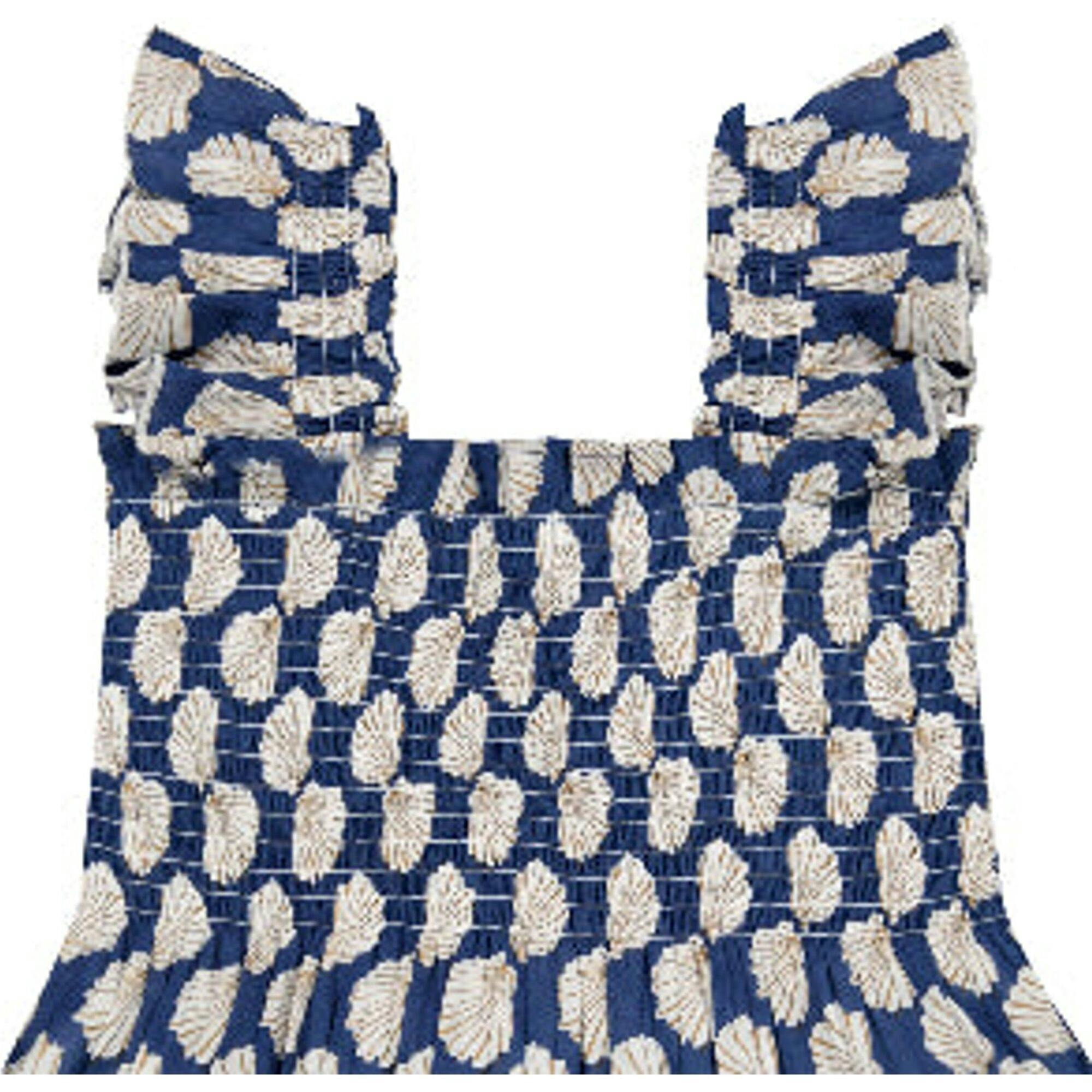 Mini Paloma Girl's Dress Shell Beach Navy, Blue
