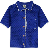 BONTON Crochet Lanza Cardigan - Coastal Blue