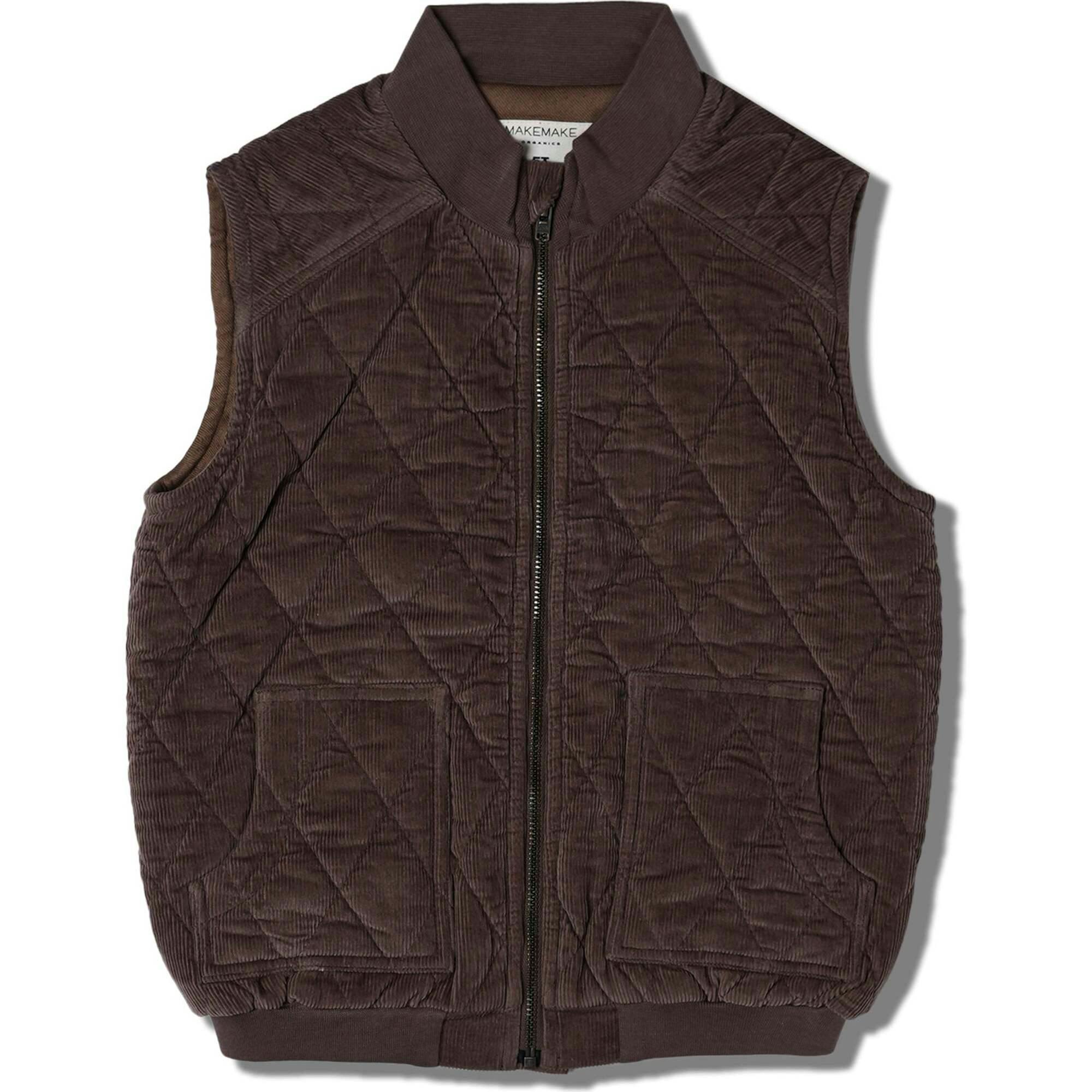 Organic Sleeveless Quilted Corduroy Jacket