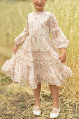 Mini Geneva Dress in Banana Creme Aquarelle Fleur