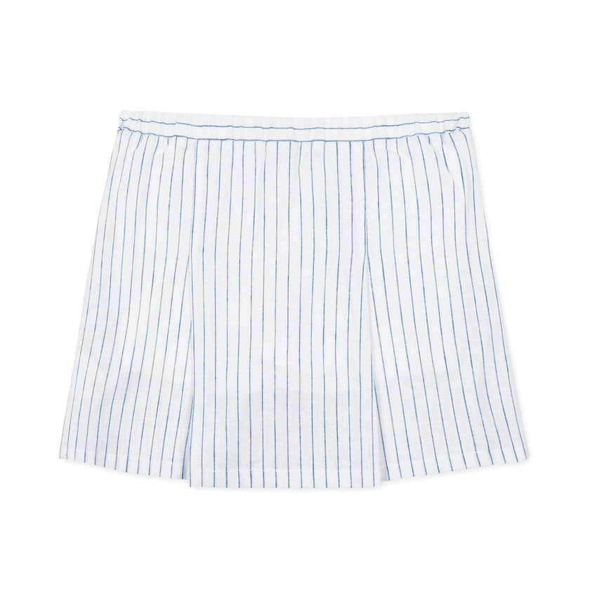 Linen Pleated Bow Skort