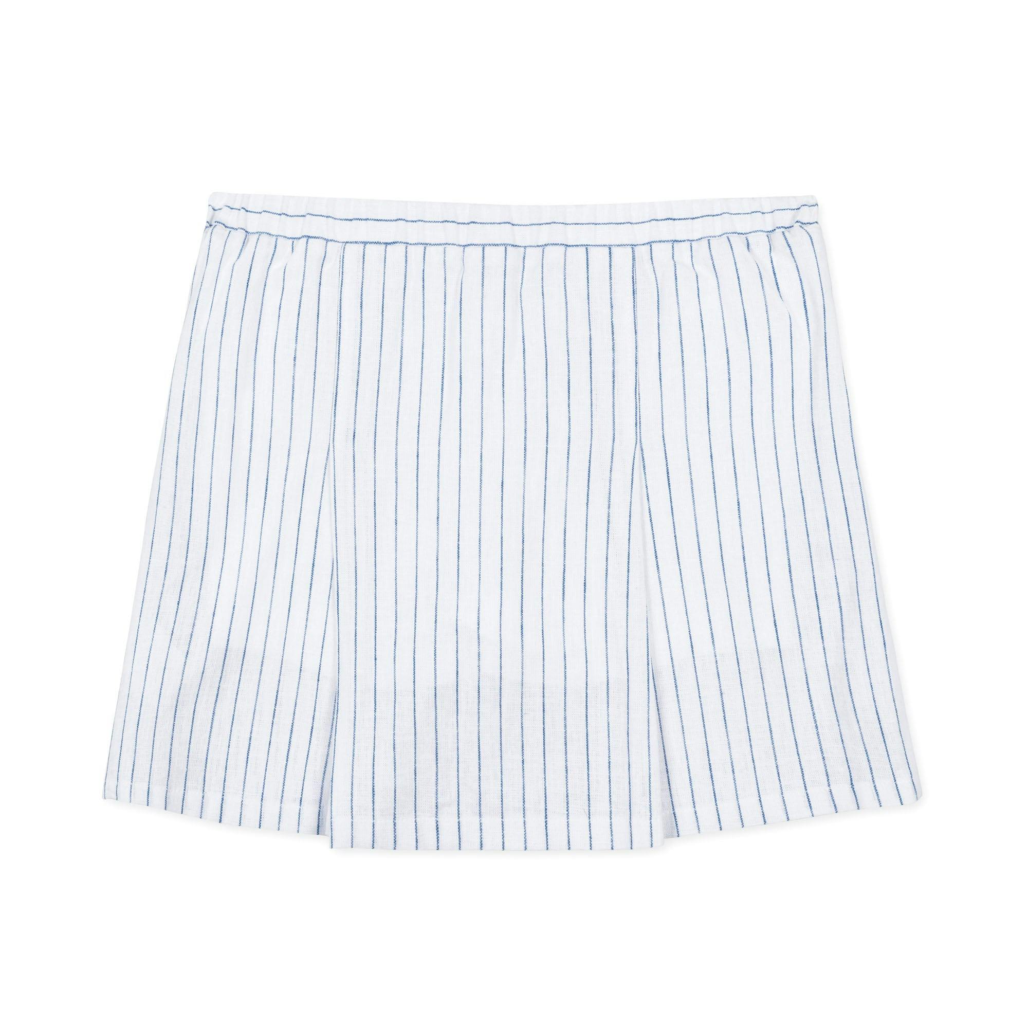 Linen Pleated Bow Skort