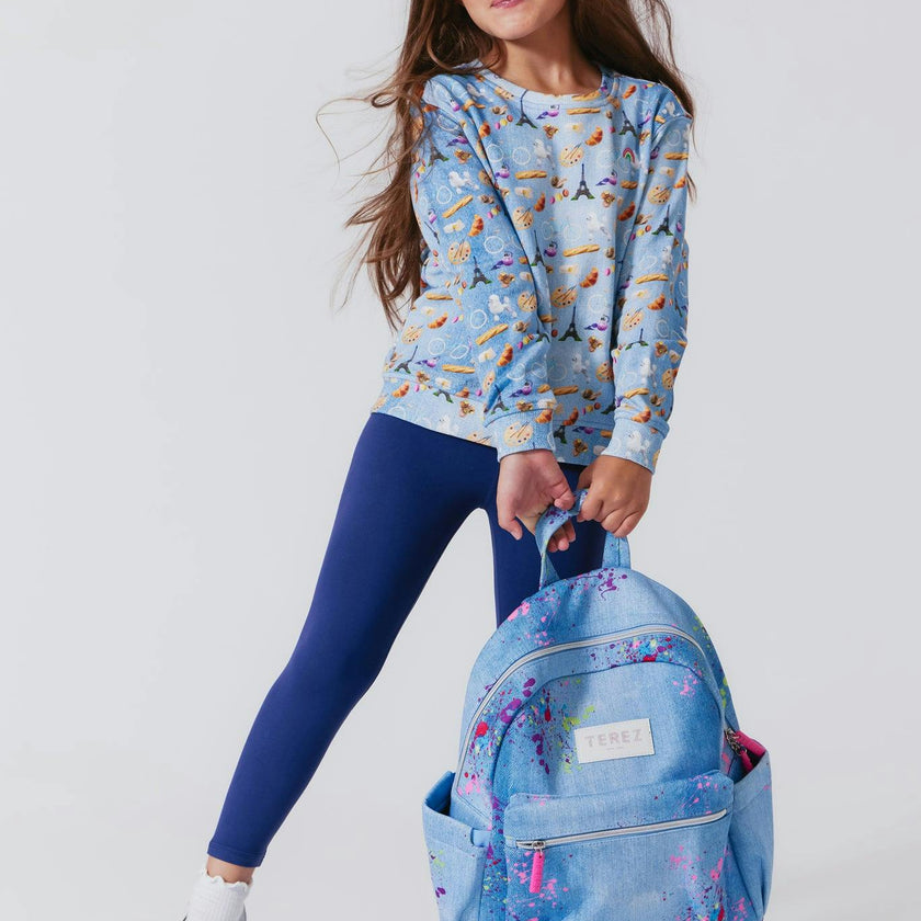 Girls Adjustable Shoulder Strap Zipper Backpack