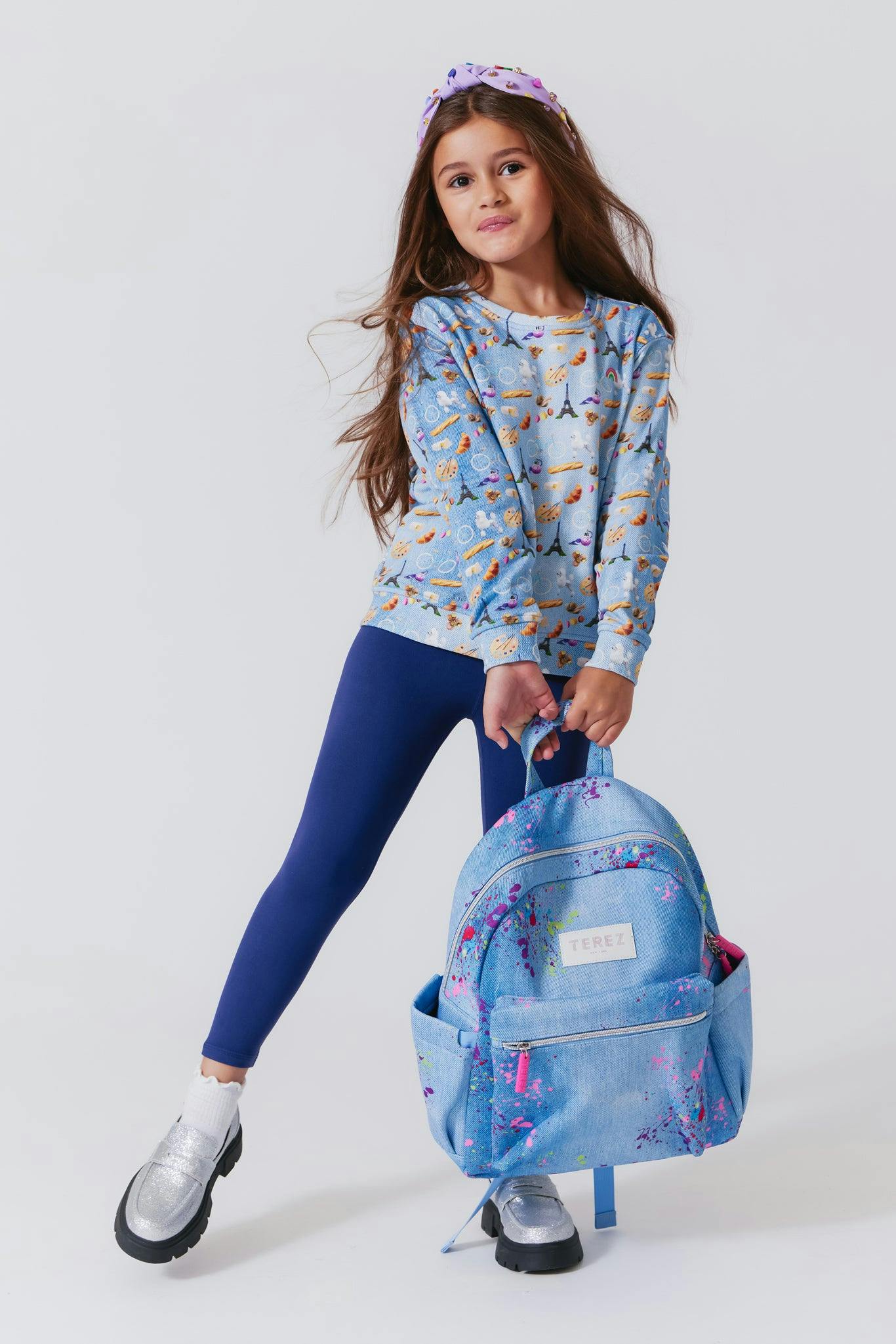 Girls Adjustable Shoulder Strap Zipper Backpack