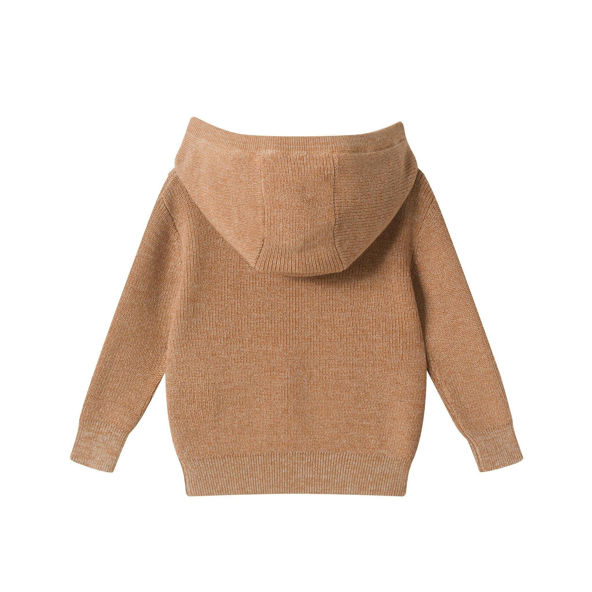 Infant Boys Hooded Sweater Knit Set | Thanksgiving Patches - Beige