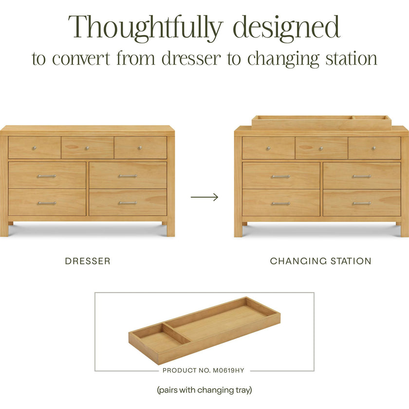 Nantucket 7-Drawer Assembled Dresser in Honey