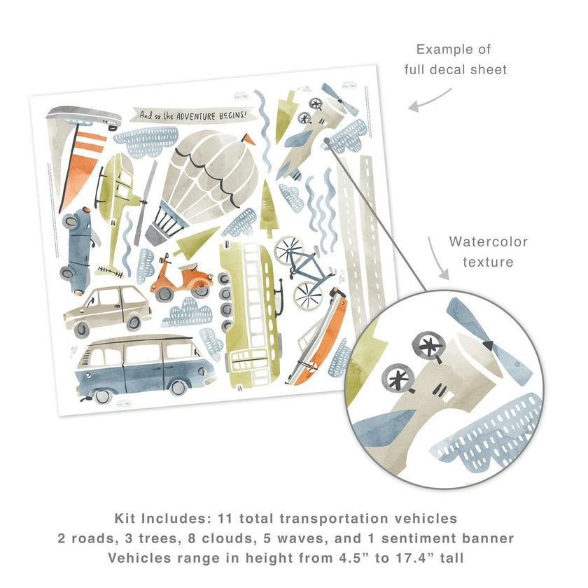 Away We Go Kit • Medium • Peel-and-Stick Wall Decals