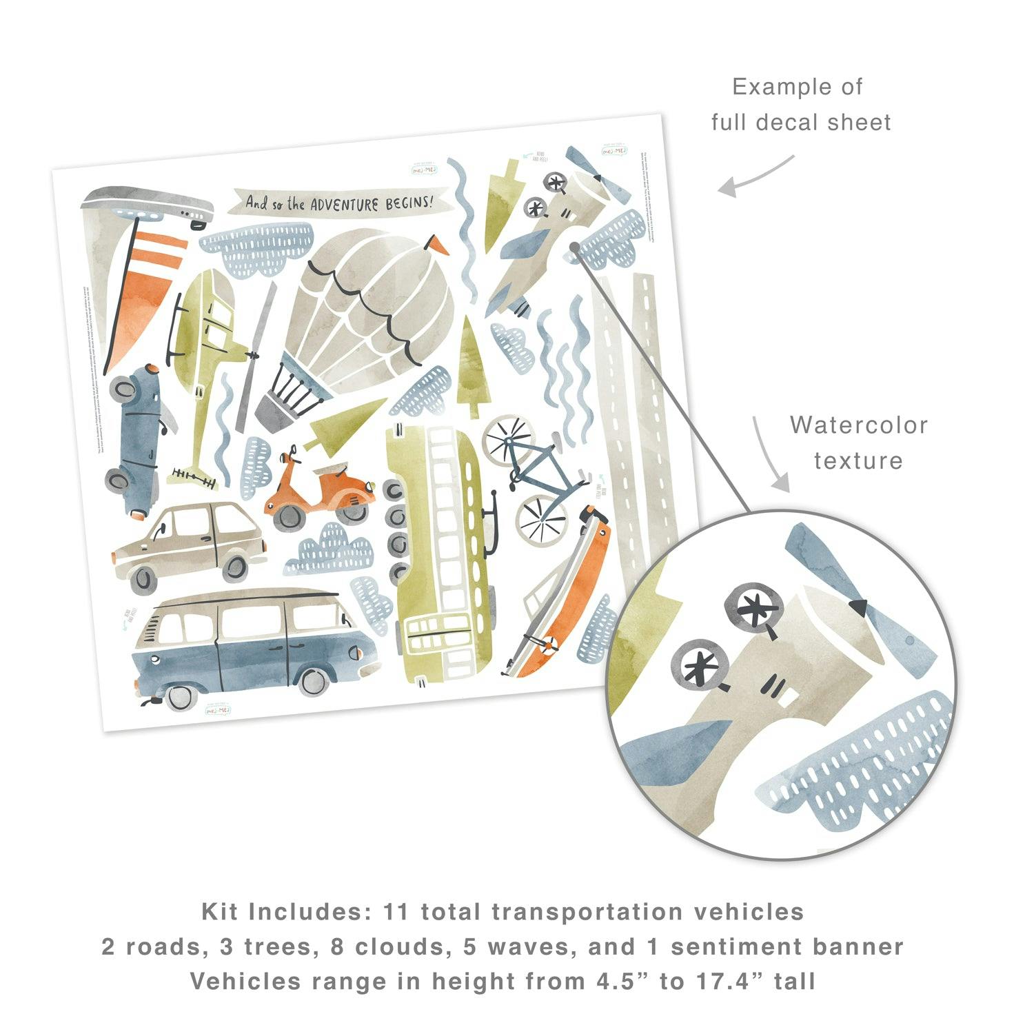 Away We Go Kit • Medium • Peel-and-Stick Wall Decals
