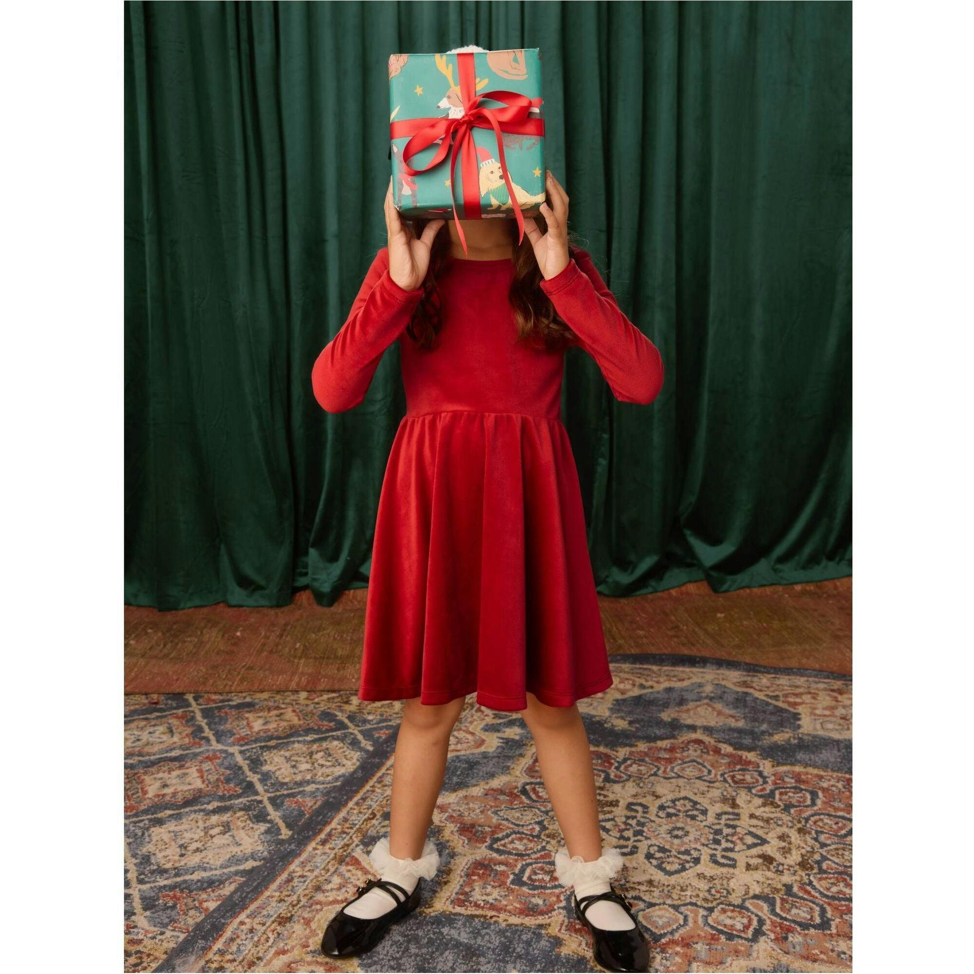 Velour Ballet Dress, Red