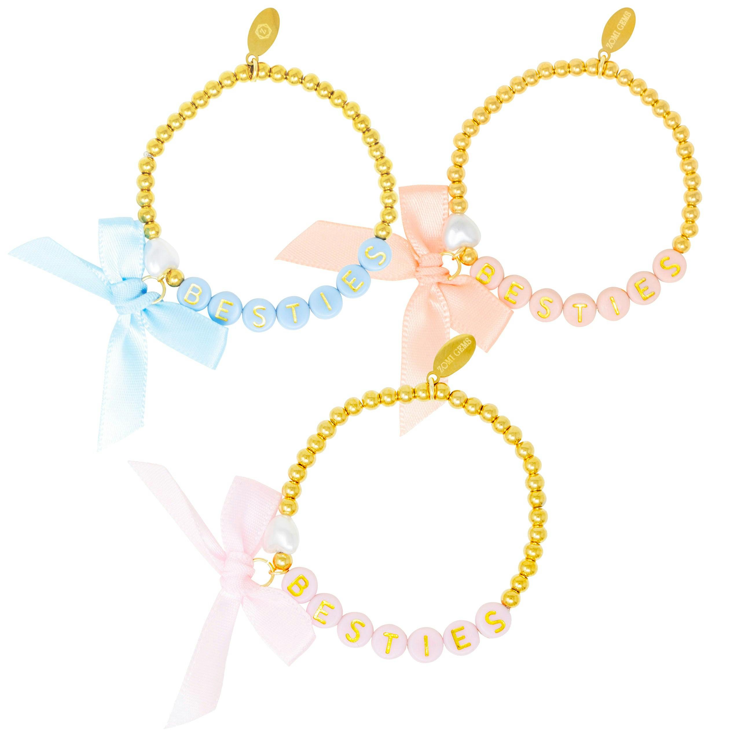 Girl's Girl's Besties Bow Stretchy Bracelet Set