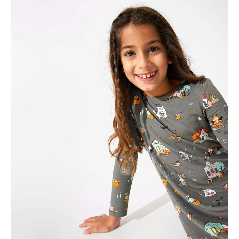Trick or Treaters Bamboo Girls' Long Sleeve Dress