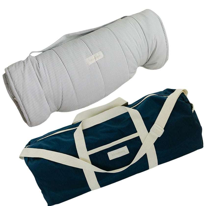 BLOOMERE  Nap Mat Set (Modern Stripe Navy Bag)