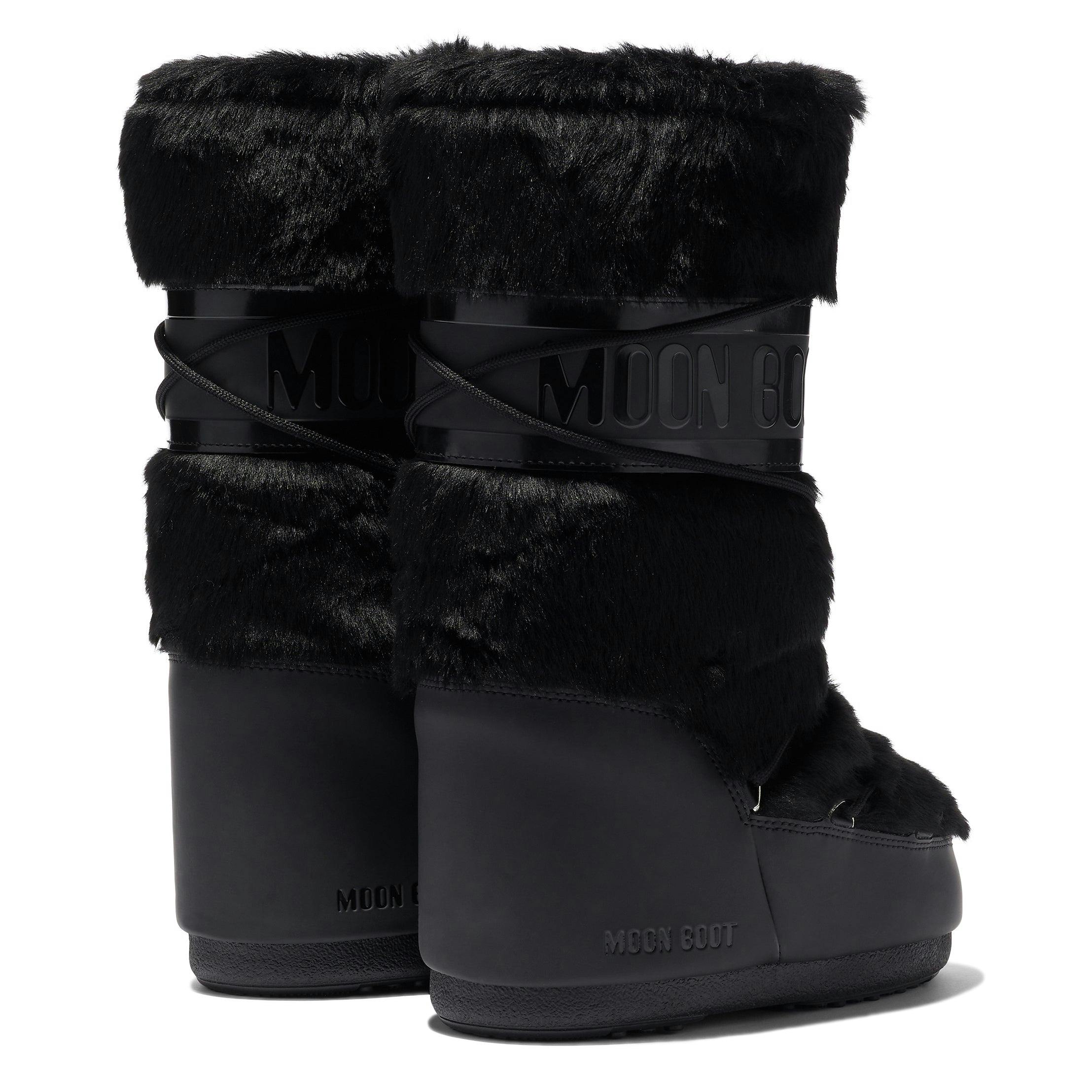 MOON BOOT Icon Faux Fur - Black