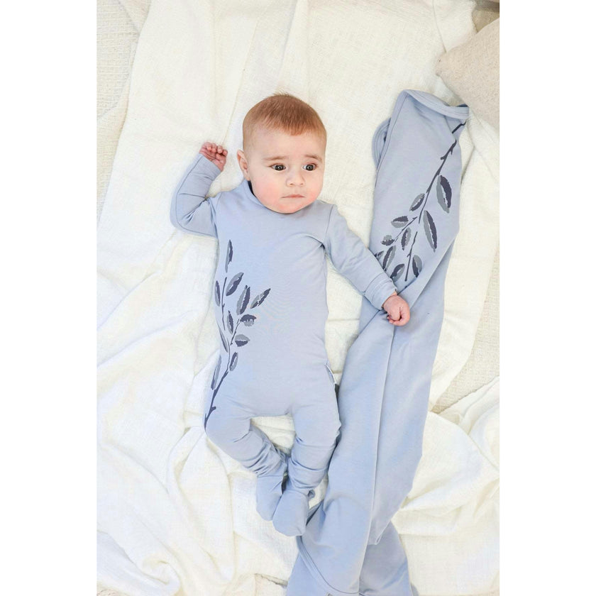 Blooming Leaves Footie and Beanie Set