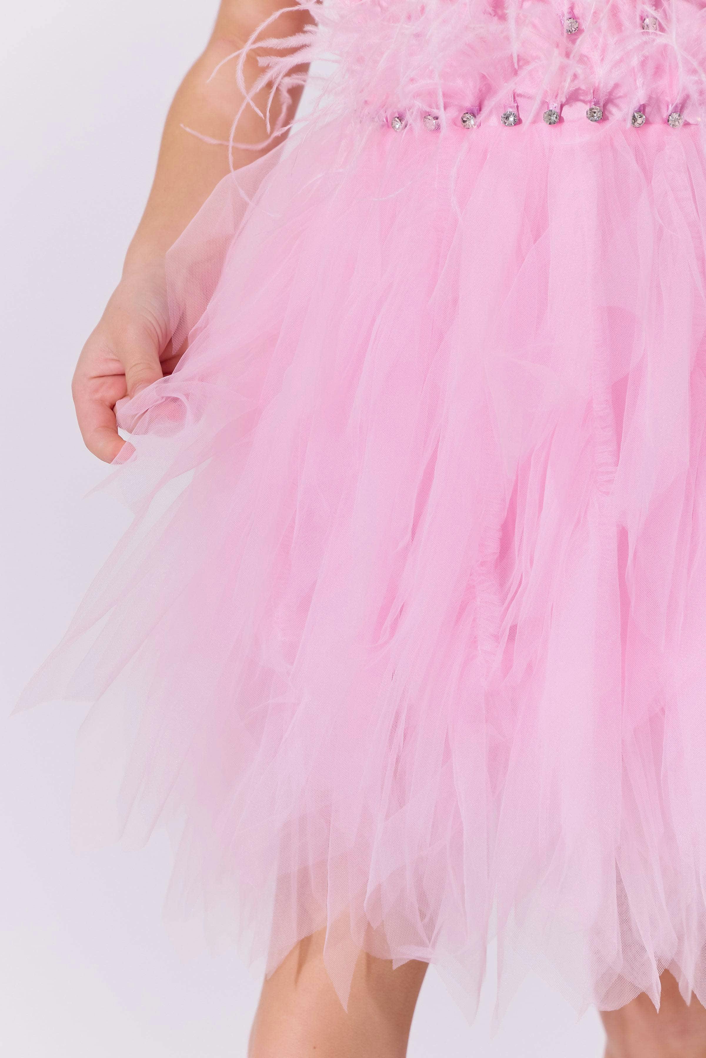 Pink Princess Feather Dress