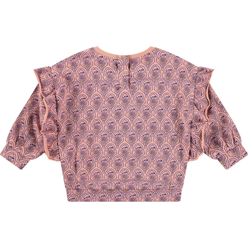 Floral Balloon Sleeved Sweatshirt
