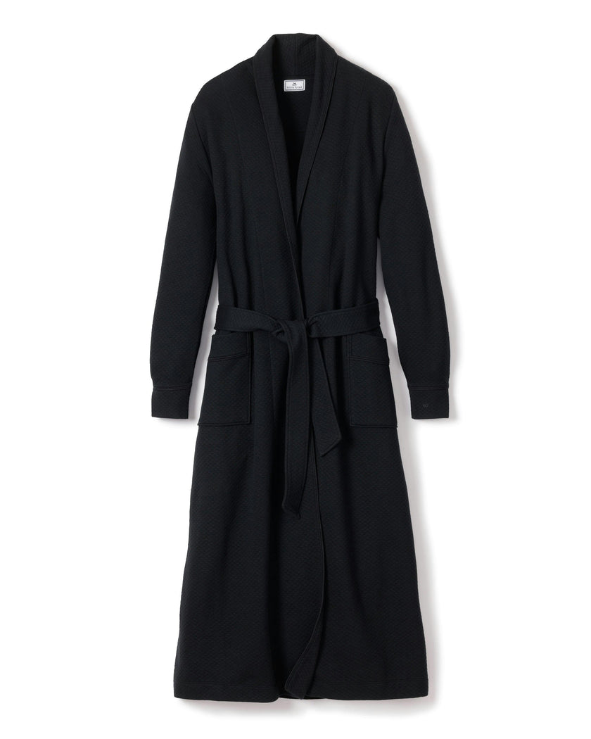 Women's Pima Jacquard Ophelia Robe in Black