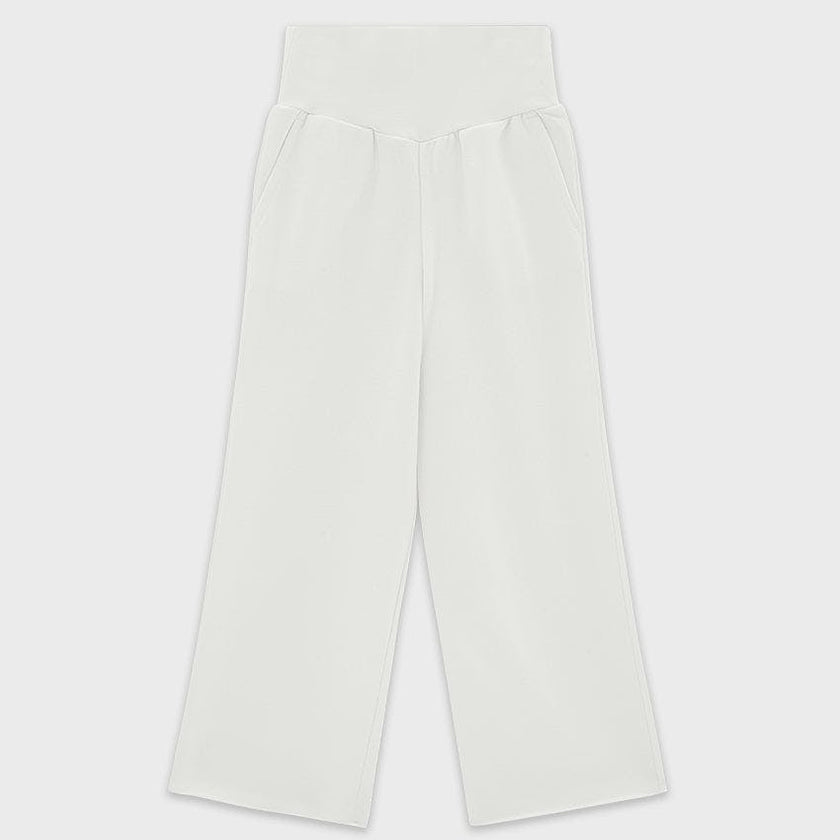 Cotton High Waisted Wide Leg Sweatpant With Raw Hem