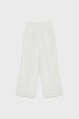 Cotton High Waisted Wide Leg Sweatpant With Raw Hem