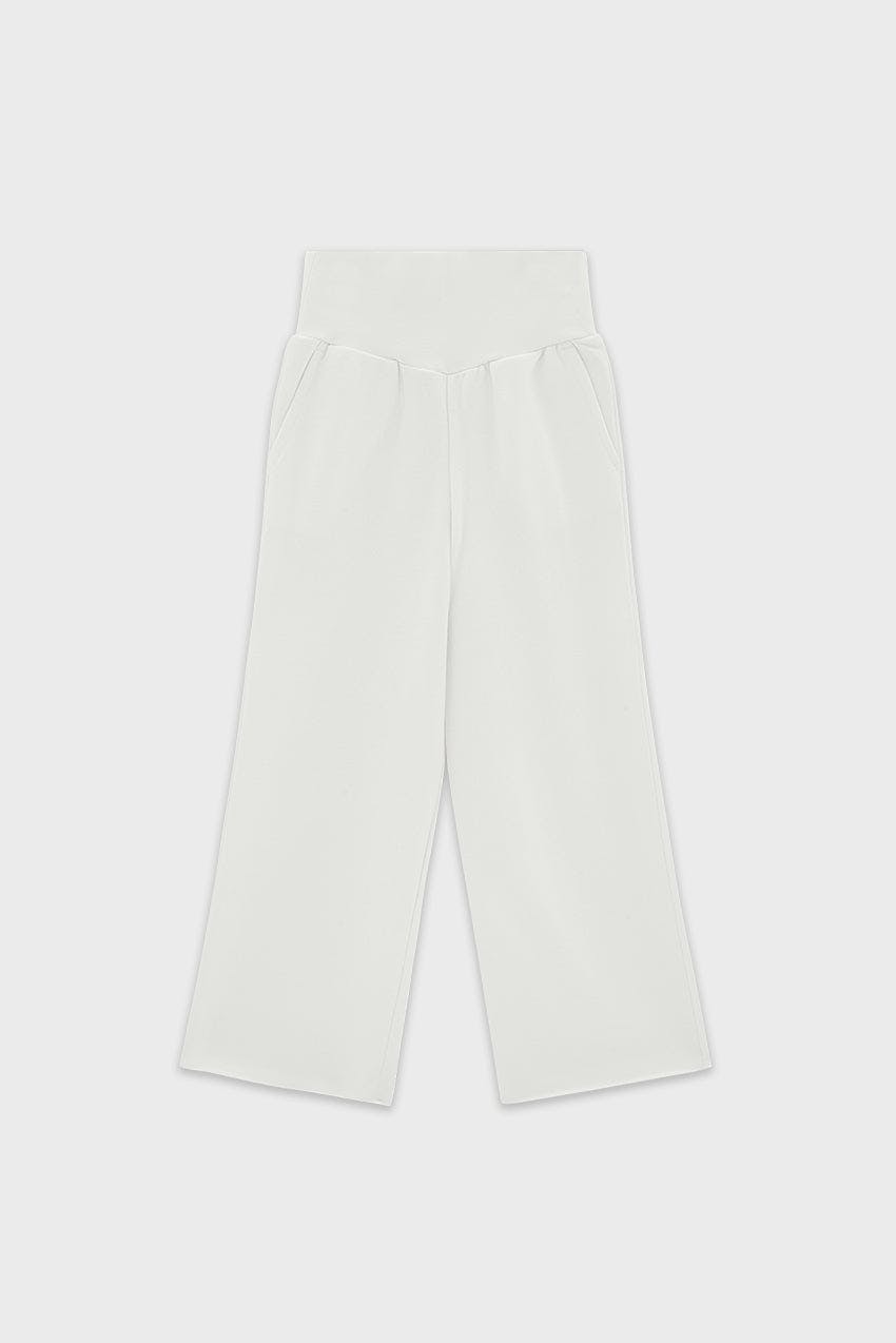 Cotton High Waisted Wide Leg Sweatpant With Raw Hem