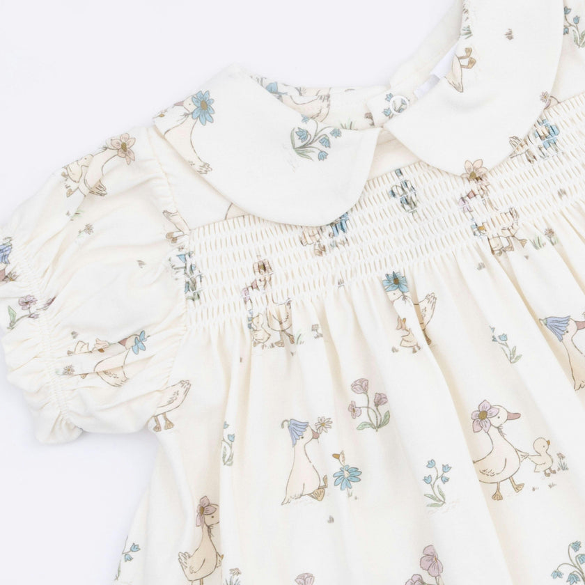 Flower Ducklings - Smocked Dress Set with Headband