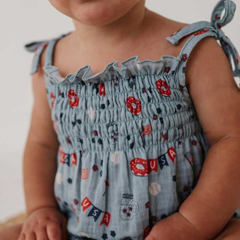 Baby Girl's Tie-Smocked Bodysuit