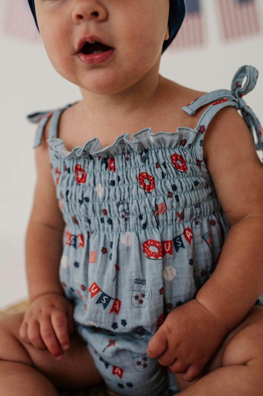 Baby Girl's Tie-Smocked Bodysuit