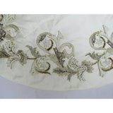 Imperial Design Hand Beaded Christmas Tree Skirt on Cream Silk- Large - 60"