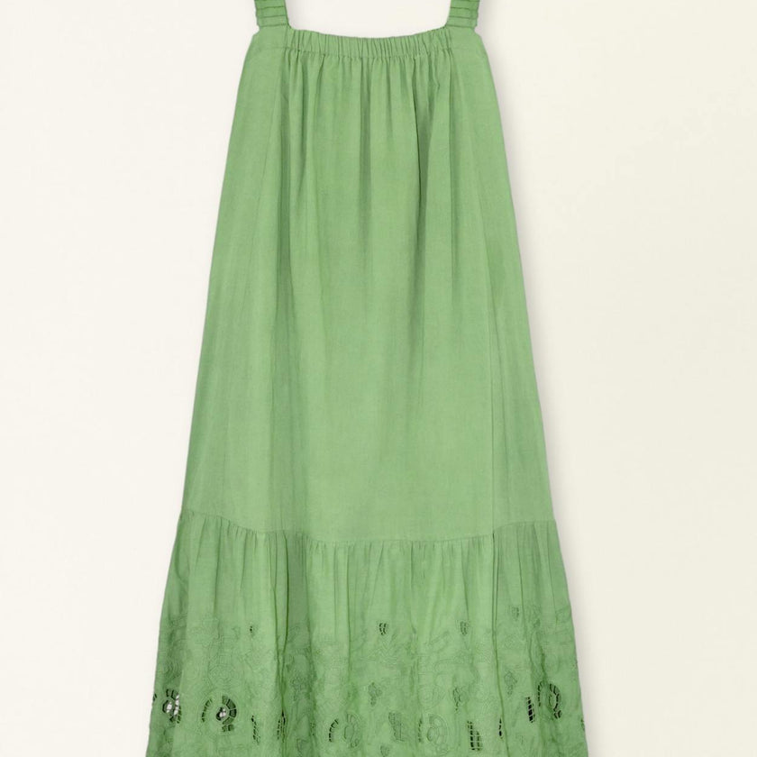 Monaco Dress in Mint Embroidered Deco (Starts Shipping April 10th)