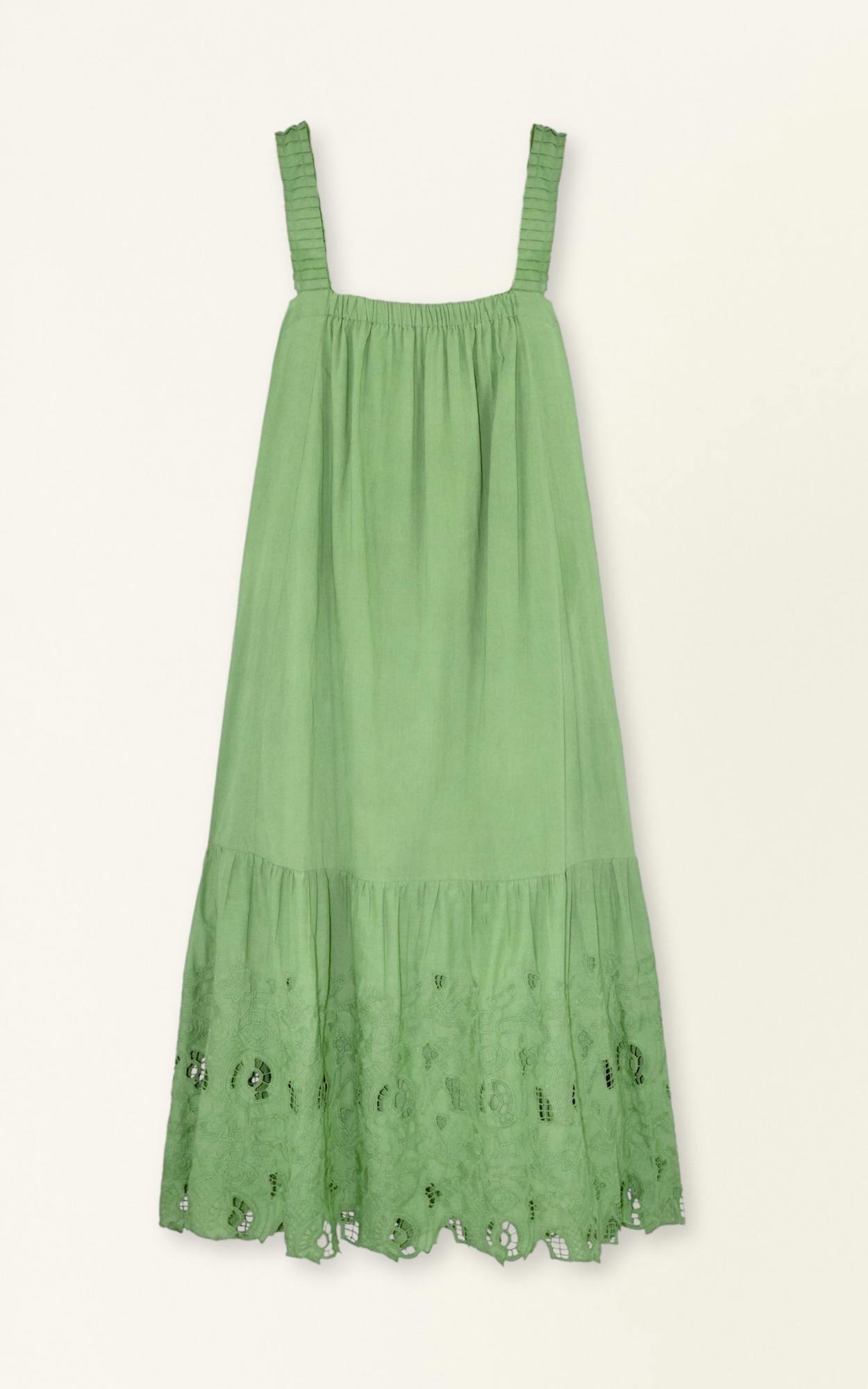 Monaco Dress in Mint Embroidered Deco (Starts Shipping April 10th)