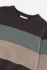 Colorblock Knit Sweater Black And Beige