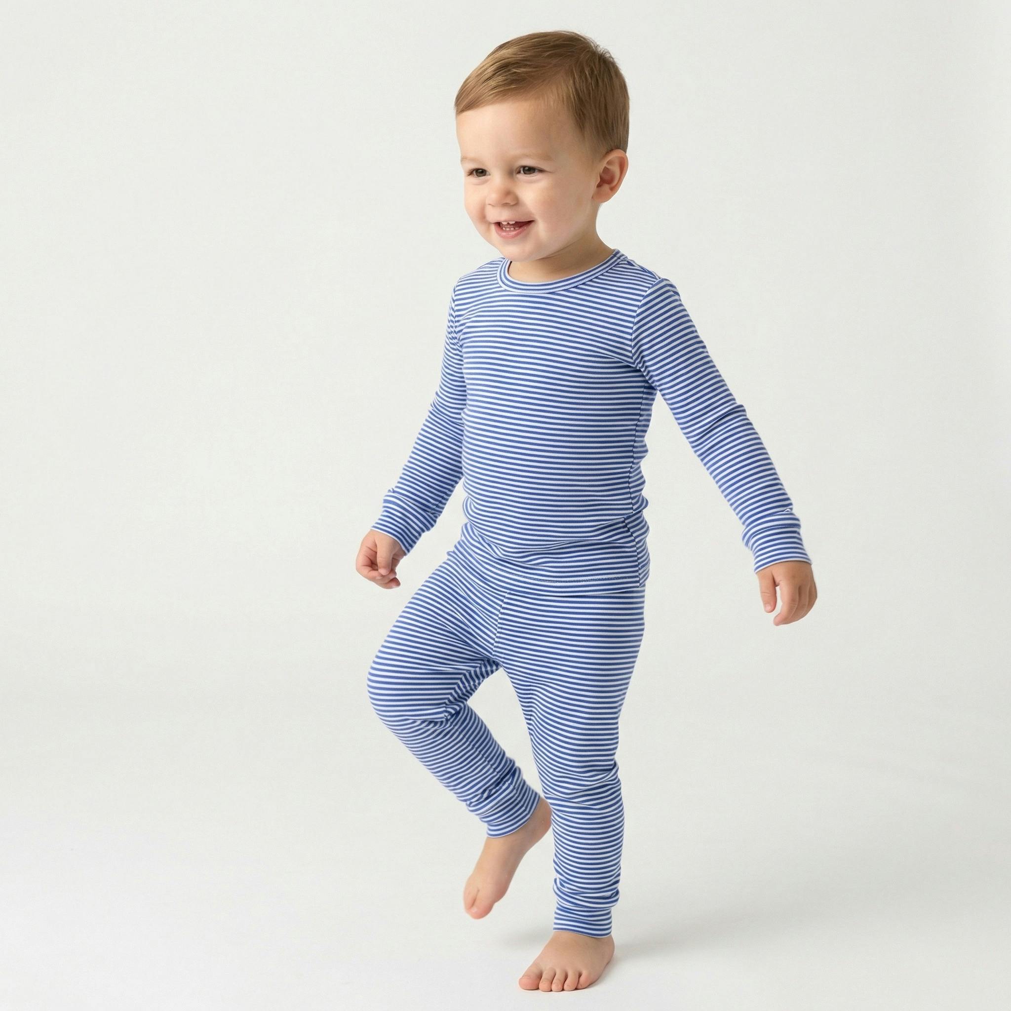 Cobalt Stripe Bamboo Toddler Pajama Set