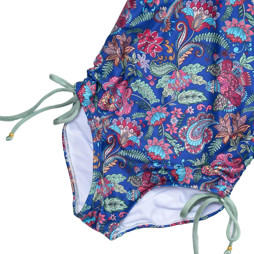 Long Sleeve One Piece Swimsuit with Side Ties