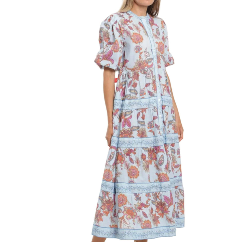 Milena Dress - Blue Botanical