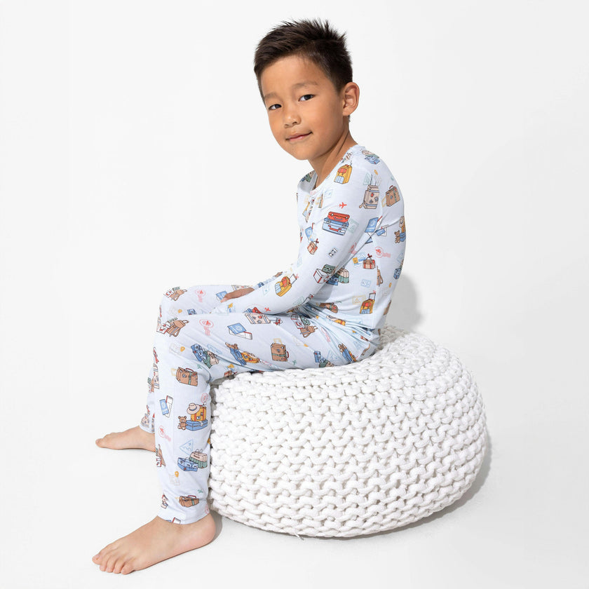 Vintage Suitcases Bamboo Kids Pajamas