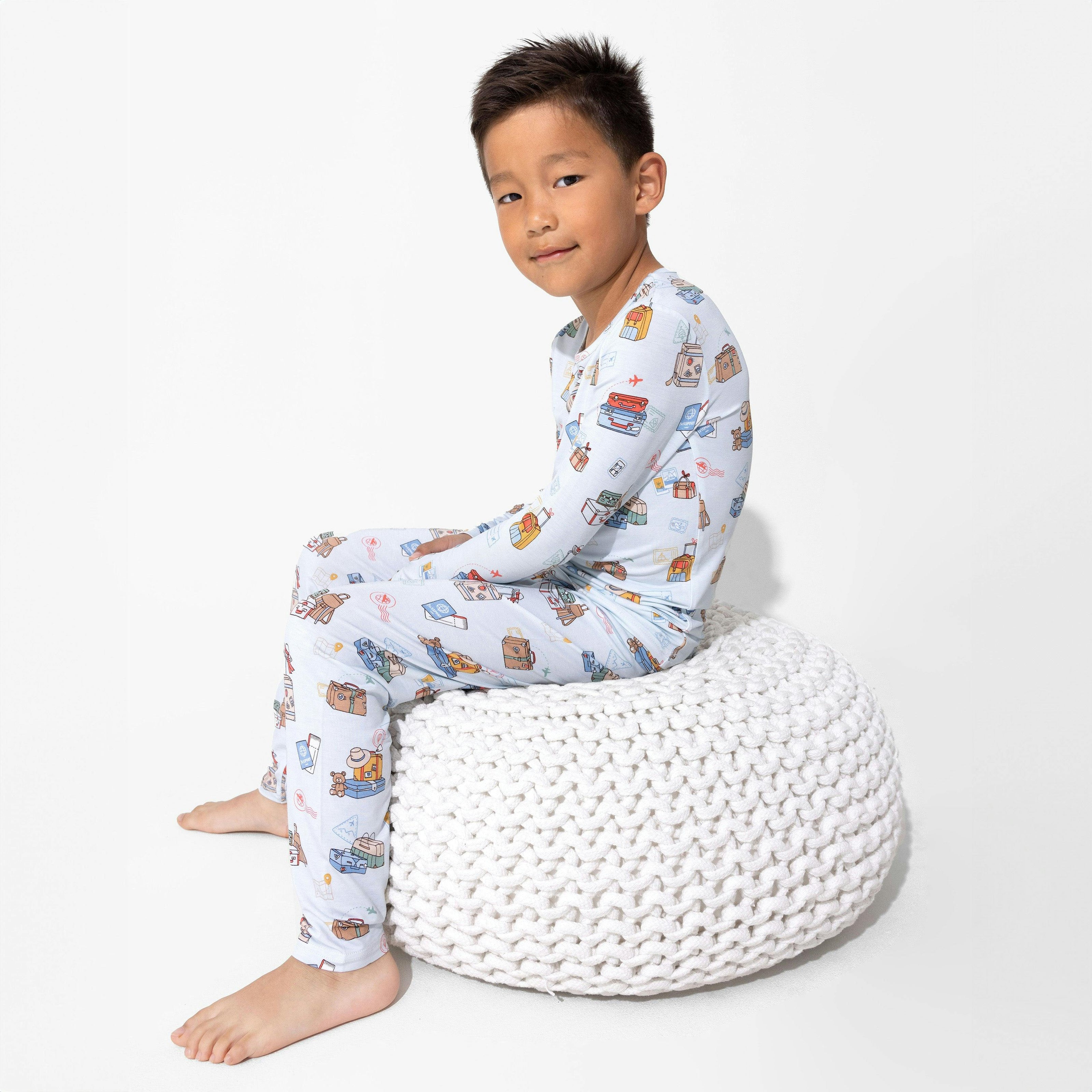 Vintage Suitcases Kids Pajamas