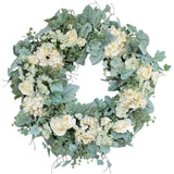 Pistachio Latte Hydrangea and Peony Everyday Front Door Fall Wreath
