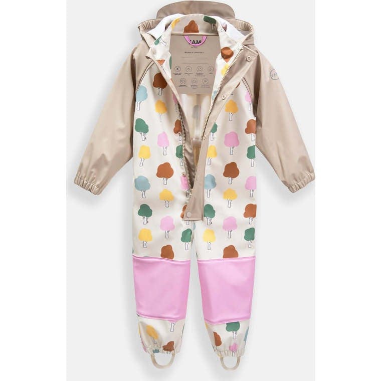 Tree Print Rain Coverall Jumpsuit