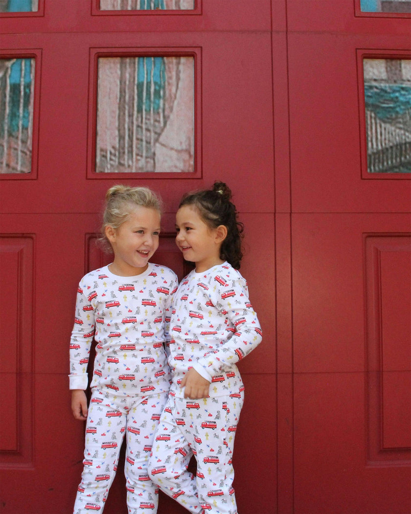 The Organic Long Sleeve Pajama Set [Fire Trucks]