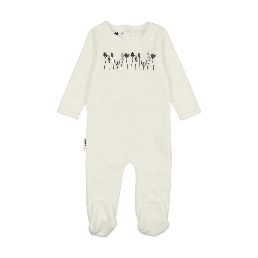Boys Winter Garden Embroidered Long Sleeve Long Sleeve Footie