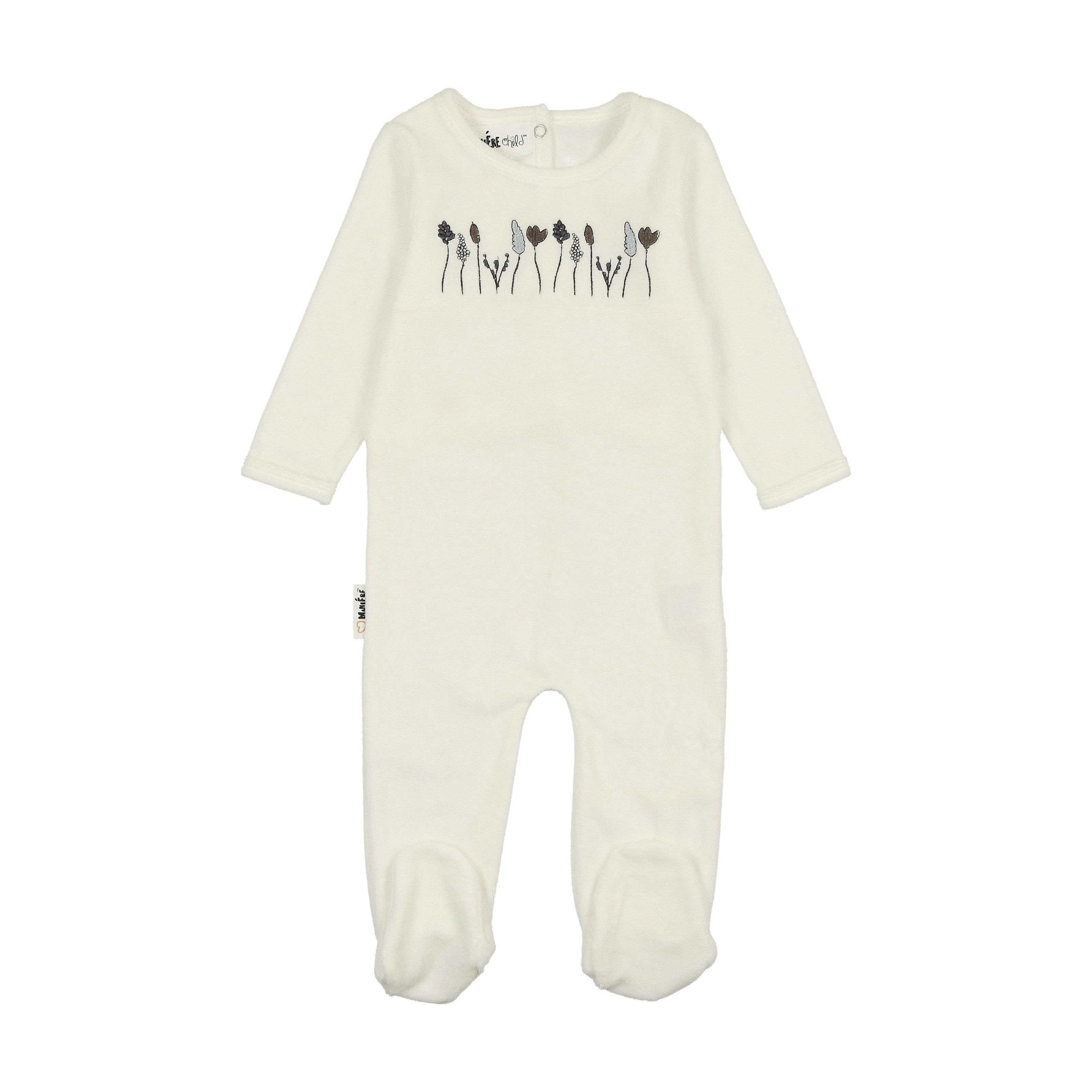 Boys Winter Garden Embroidered Long Sleeve Long Sleeve Footie