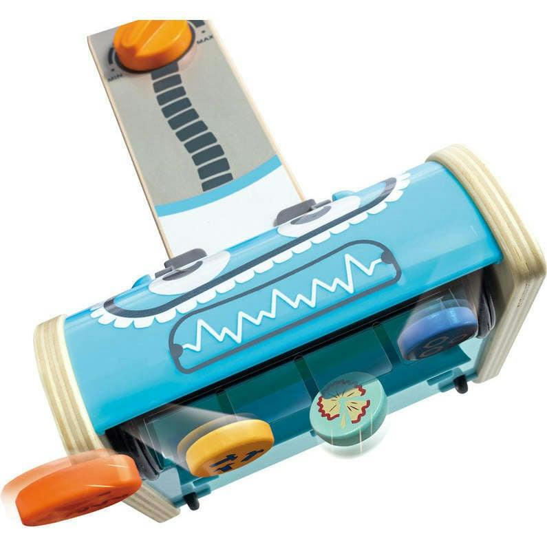 Hape: Robot Vacuum Clean Up Playset - Blue Wooden Cleaning Toy