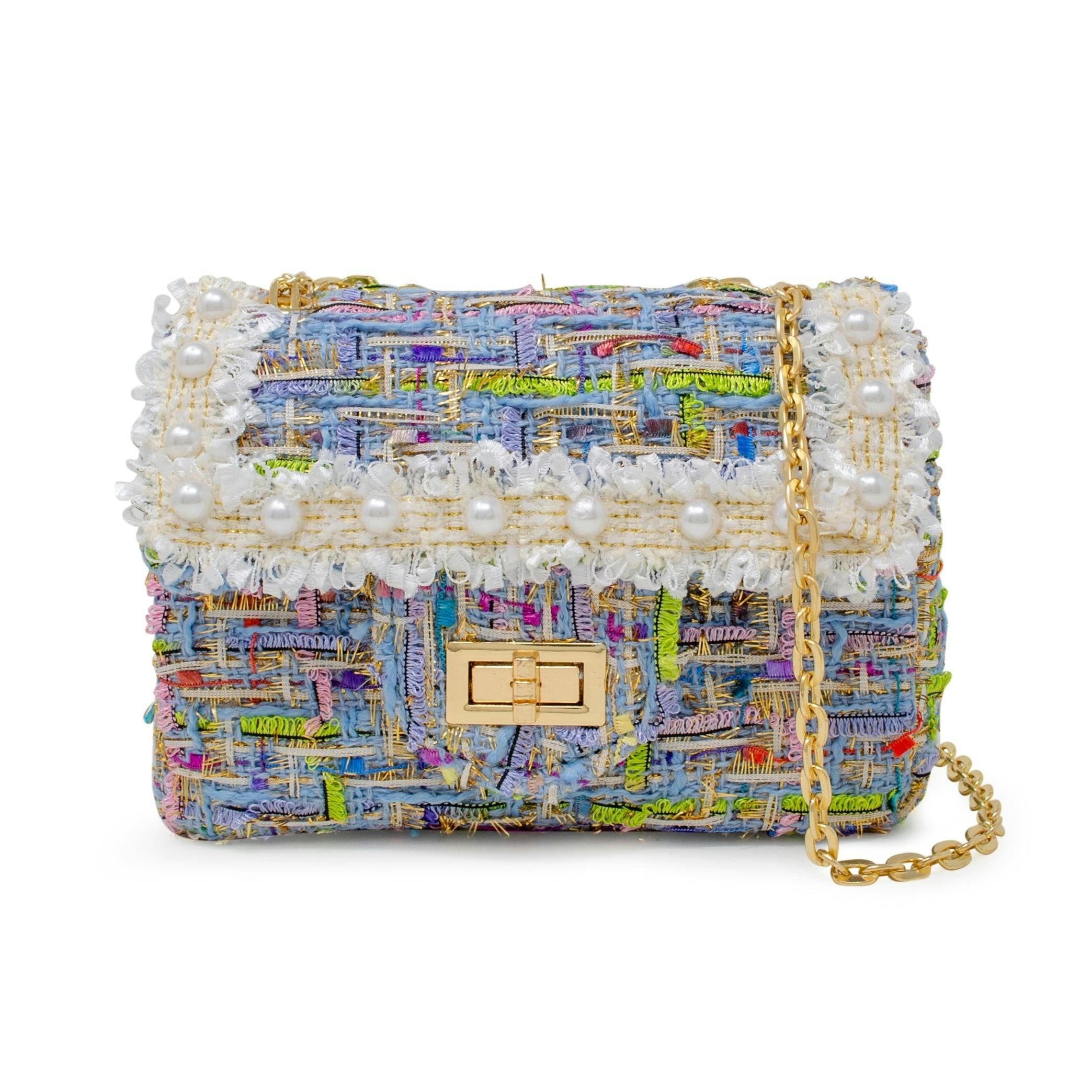 Classic Tweed Pearl Handbag