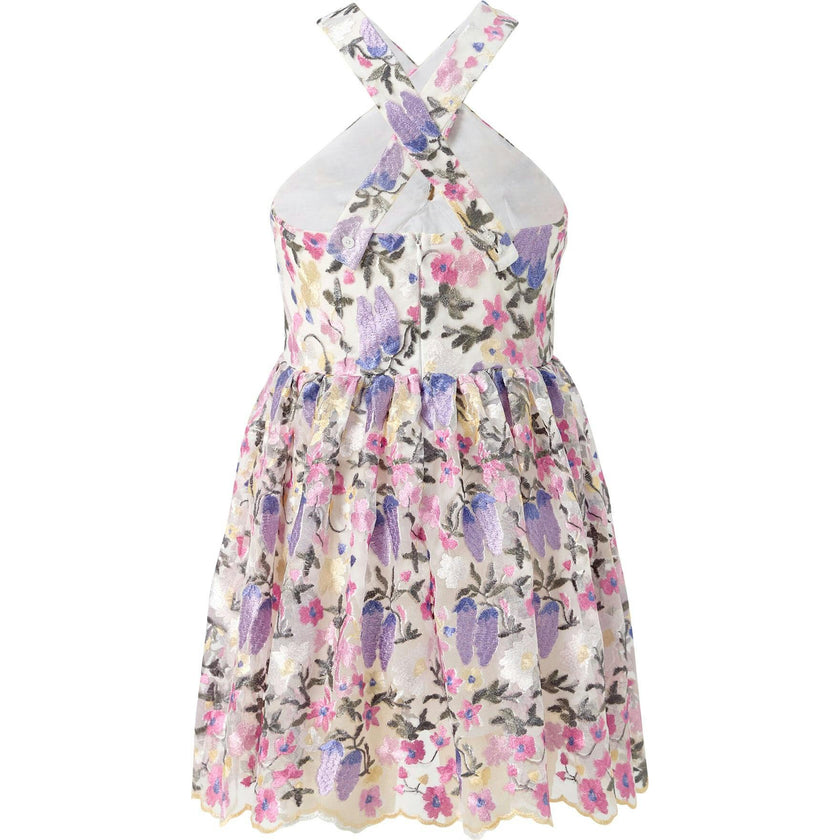 Mariah Embroidered Halter Neck Dress