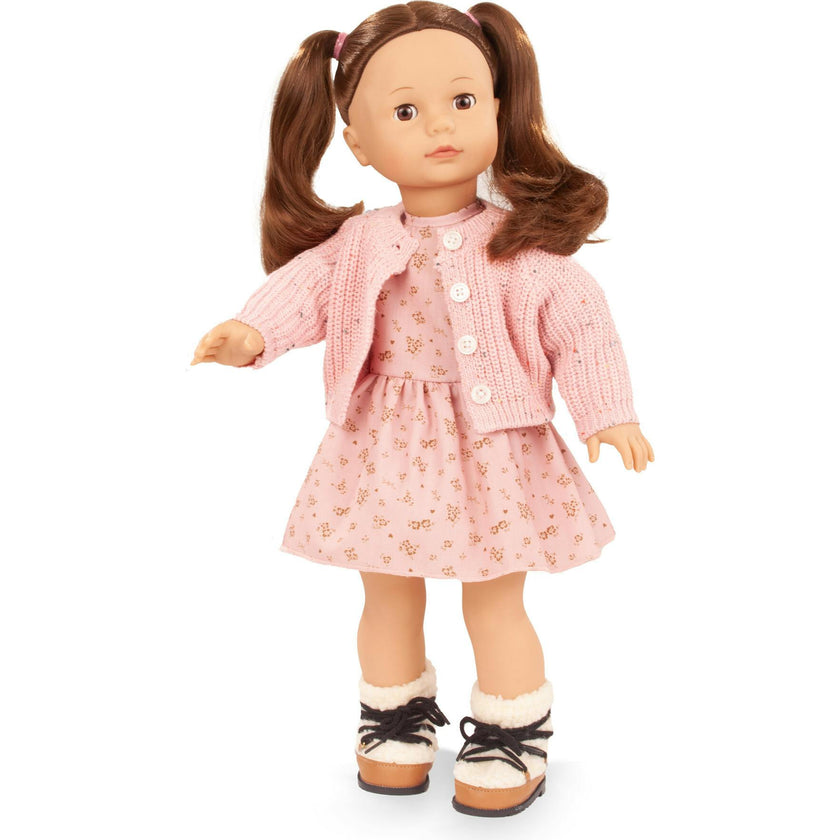 Gotz Elisabeth Flowers Millefleur 18" Standing Doll With Brown Hair And Sleeping Eyes