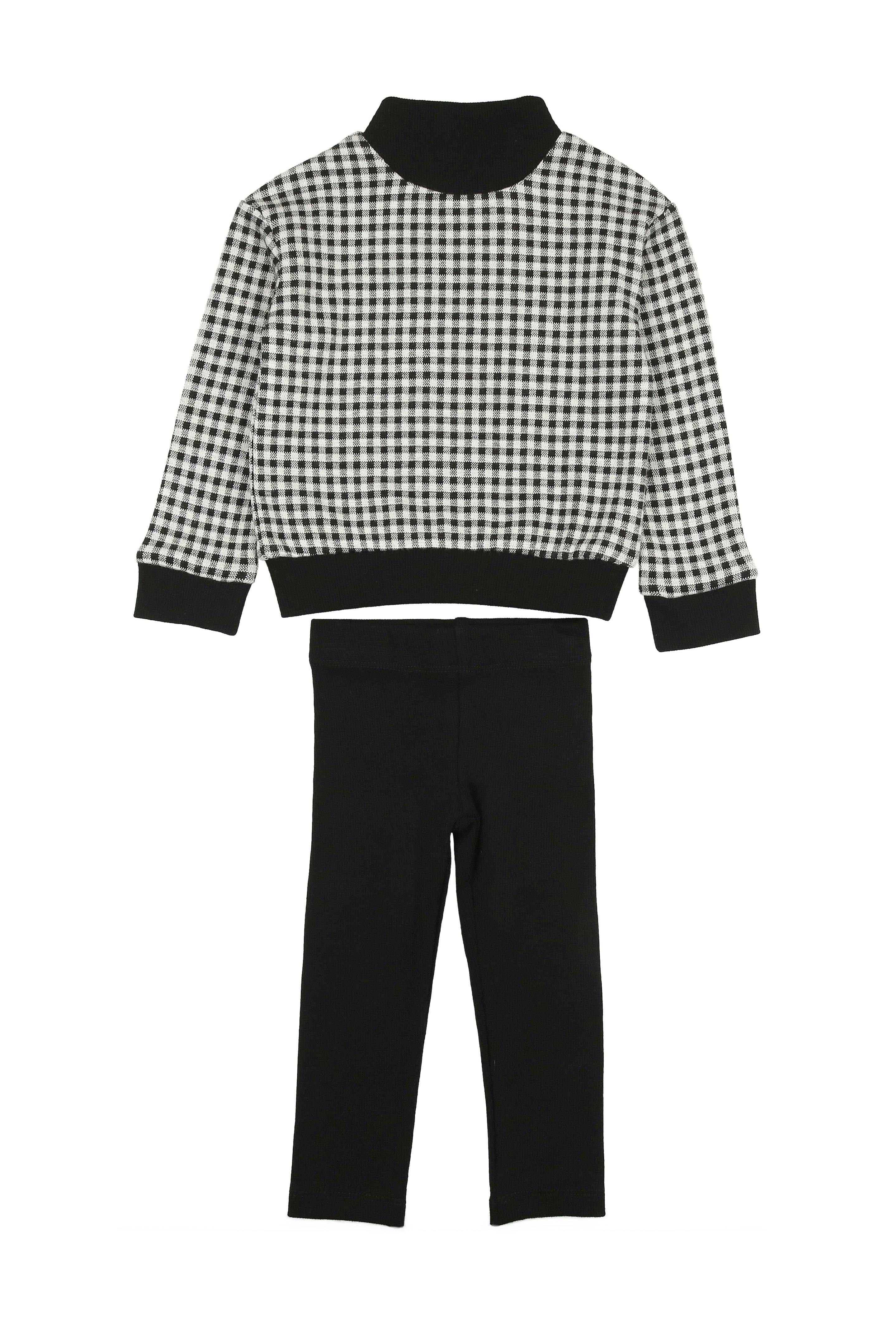 Kids Unisex Soft Gingham Neck Sweatshirt & Legging Set